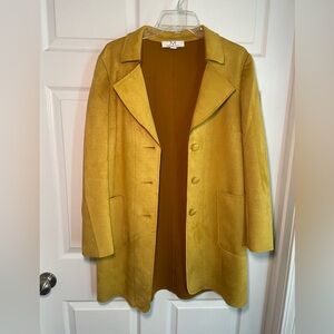 Magaschoni Mustard Yellow Faux Suede Coat